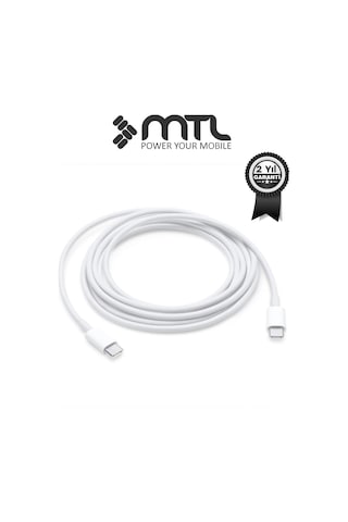 40w Pd Type-c To Type-c Silikon Hızlı Şarj Ve Data Kablosu 1 Metre Beyaz Mt2602