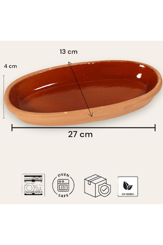 6'lı Toprak Sırlı Balık Güveci-balık Tavası 27x13x4