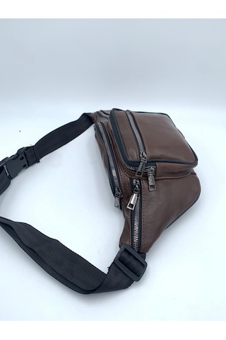 Nahitatyana Unisex Kahve Çok Cepli Hakiki Deri Freebag Bel Çantas Kahve - Kahve