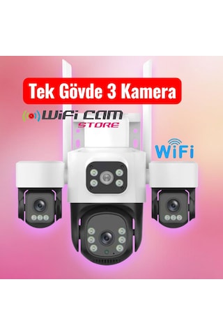 3 Lensli Wifi Kamera 3 Kamera Gücünde 1 Cihaz