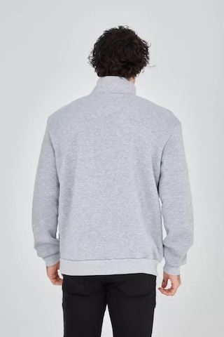 Etiler Collection Erkek Yarım Fermuarlı Baskılı Sweat - Gri