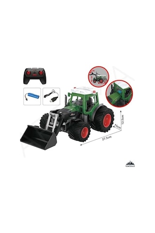 Oyuncak 2.4ghz Uzaktan Kumandalı 1:24 Ölçek Şarjlı Rc Traktör Forklift Aparatlı - Oyuncak Kepçe Traktör Kepçe Aparatlı