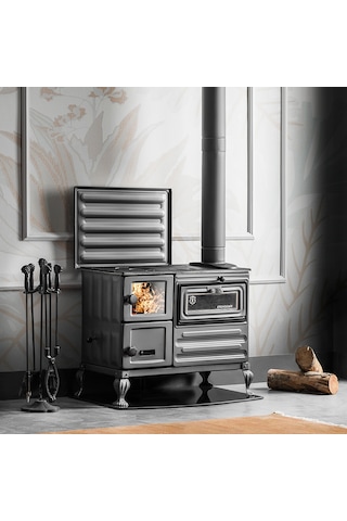 Erendemir Kuzine Em804B-T-P Tuğlalı Pik Ayaklı Şömine