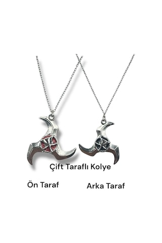 Naruto Ninja Yıldızı Kolye 60 Cm Zincirli Anime Temalı Unisex Aksesuar Çok renkli