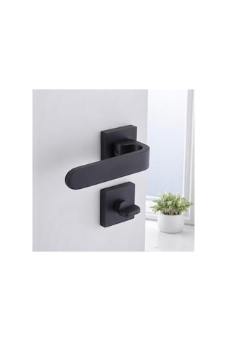 Banyo Kapı Kolu, Kare Rozetli, Kilitlenebilir 1 Takım
