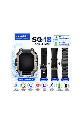 Hainoteko SQ-18 3 Kordon Set Akıllı Saat (İthalatçı Garantili)