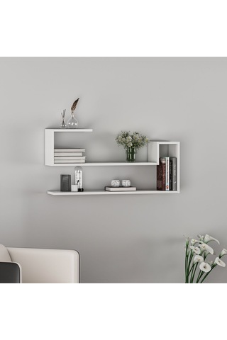 Wave Dekoratif Duvar Rafı Beyaz