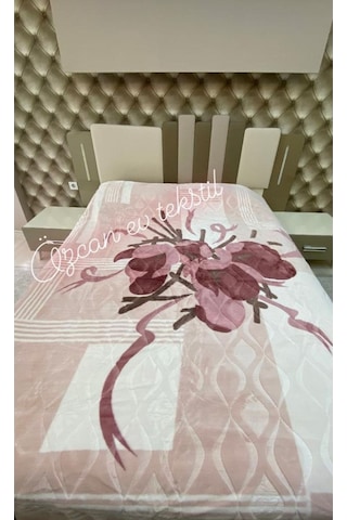 Sarar Çift Kişilik Battaniye-monolya Pudra Sarar3 Çok Renkli