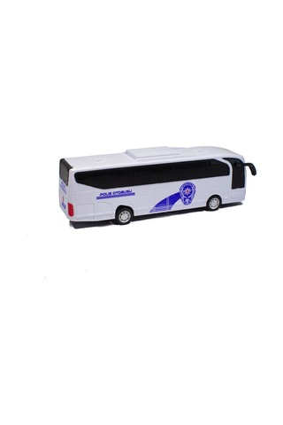 Oyuncak Otobüs Polis Otobüsü Sürtmeli Beyaz 22 Cm