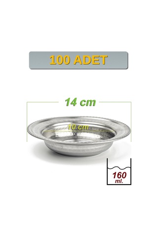 Binbir Trend 14 Cm Yanaklı Krom Çelik Çerez Ve Kahvaltılık Kasesi 160 Ml Meze, Bal-kaymak Kasesi -kase1410 100 Adet