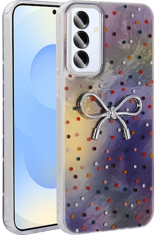 Galaxy S25 Plus Uyumlu Uyumlu Kılıf Kamera Korumalı Figürlü Zore Ponti Silikon Kapak - Lila Lila