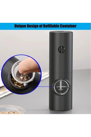 Jialan Elektrikli Karabiber Öğütücü Baharat Öğütücüler Siyah