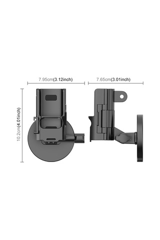 Djı Osmo Pocket 3 İçin Puluz Koruyucu Çerçeve Manyetik Masaüstü Montaj Açısı Ayarlanabilir Taban Siyah