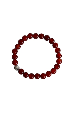 Kırmızı Akik Doğal Taş Bileklik Enerji Dengeleyici, Şık Ve Özgün Tasarım Kırmızı