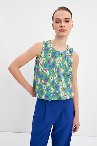 Stella Pulvis Yeşil Astarlı Pliseli Bluz Yeşil