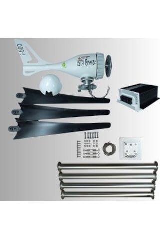 Set İ-500 12v Rüzgar Türbini +hibrit Şarj Kontrol Cihazı + Direk Seti İsta-breeze