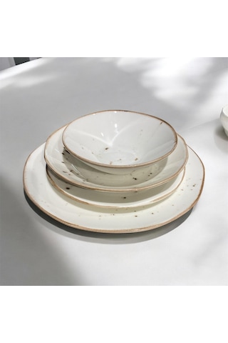 Marianna 24 Parça Reactive 46 Organik Yemek Seti-krem