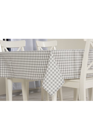 Ekose Masa Örtüsü Gri
