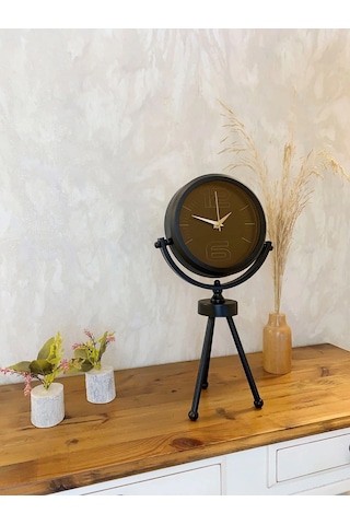 Siyah Metal Mini Tripod Spor Masa Saati 45 26 Cm Çok Renkli