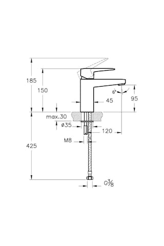 Artema Root Square Blueco A42732ENR Lavabo Bataryası Krom