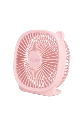 HEPU HP-F03 USB Şarjlı Sessiz Masaüstü Mini Fan – 180° Ayarlanabilir Ayıcık Figürlü Tasarım 3 Kademeli