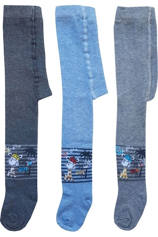 3Lü Erkek Bebek Çocuk Külotlu Çorap Renkli Desenli Pamuklu