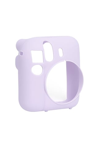 Instax Mini 12 Lila Slikon Kılıf Mini 28'li Albüm Ve Fotoğraf Çerçeveleri Aksesuar Seti