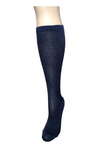 Desıgn Pamuklu Çocuk Dizaltı Okul Çorabı Lacivert