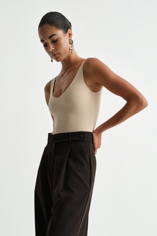 Açelyaokcu Premium Darcy V Yaka Bodysuit Bej