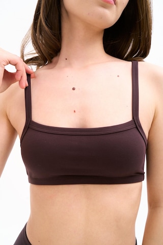 Normal People Ada - Spor Bra / Şeftali Dokulu Peach Skin Kumaş Kahve