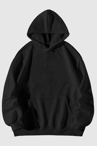 Harmandar Baskısız Siyah Cepli Kapüşonlu Sweatshirt Hoodie Okul Sweatshirt SiYAH