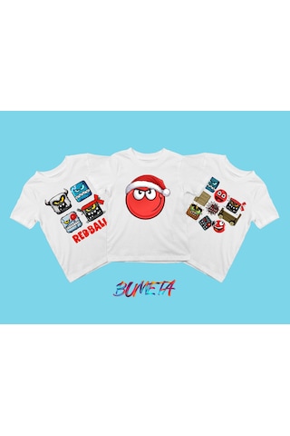 Bumeta Red Ball Karakter Baskılı Çocuk Tişört 3 Lü Set Beyaz