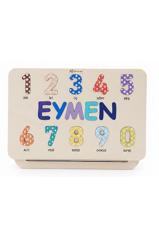 İsimli Ahşap Bebek Puzzle, Eğitici Öğretici Sayılar Motessori Oyuncak Kişiye Özel Hediye Set 1