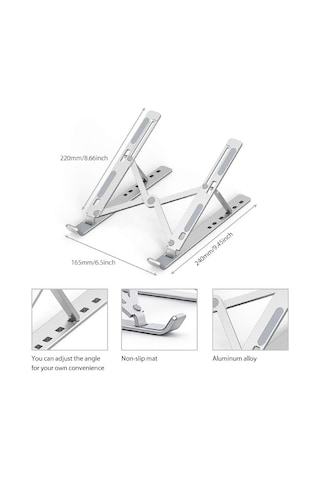 Arabulalaca Apple Uyumlu MacBook Air 13 Inç A3240 M4 2025 Notebook Katlanabilir Taşınabilir Metal Standı Klavye + Stand