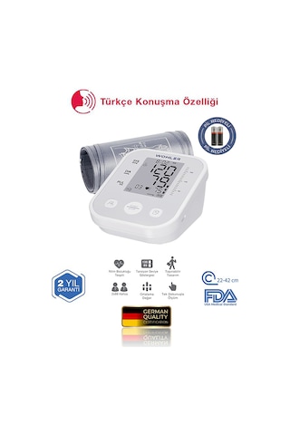 Wohler KONUŞAN Üst Koldan Ölçer Dijital Tansiyon Aleti , Nabız Ölçer, USB Girişli , 99 Ölçüm Hafıza Çantalı