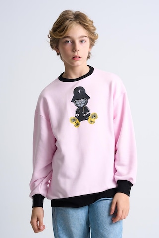 Alexandergardi Alexandergardı Baskılı Bisiklet Yaka Çocuk Sweatshirt Pembe