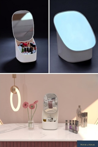 Piev House By House Aynalı Kanguru Kozmetik Düzenleyici Organizer Beyaz
