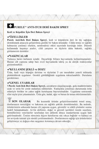 Purele Anti Itching Kedi Ve Köpekler İçin Kaşıntı Giderici Koruyucu Sprey 250ml