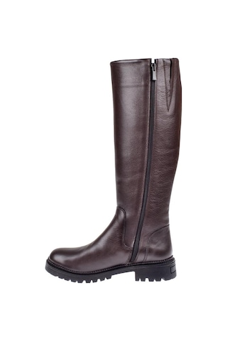 Pullman Hakiki Deri Kadın Çizme Sk-52900 Kahve-kahve Kahverengi