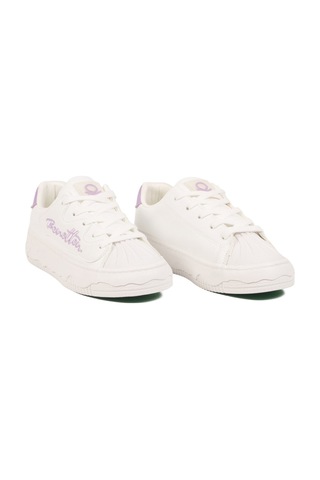 United Colors Of Benetton Beyaz Pudra Bağcıklı Kadın Sneaker Bnı-10102 Z Beyaz - Pudra