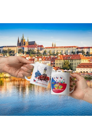 Çek Cumhuriyeti Kupa Bardak 2 Adet Seyahat Hatıra Czech Republic Mug