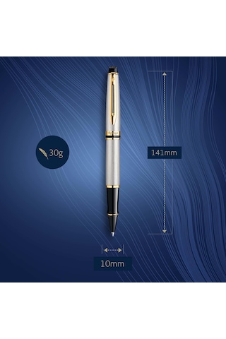 Waterman Expert Paslanmaz Çelik Altın Tasarımlı Roller Kalem, İnc Çok Renkli