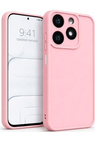 Tecno Spark10pro-4g Uyumlu Kamera Çıkıntılı Mat Silikon Telefon Kılıfı Pembe