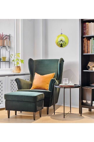 30 Cm Çap Lotus, Meditasyon, Zihinsel Huzur Füzyon Cam Duvar Süsü