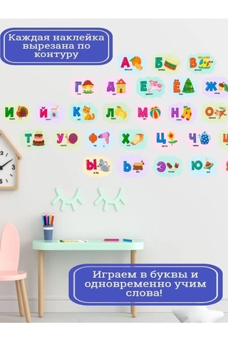 Sprintfox Çocuklar İçin Rusça Alfabe Duvar Çıkartmaları 144500297 Kırmızı