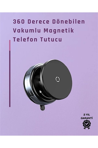 Northcity Çift Taraflı Vakum Emme Özellikli 4.7+ İnç Telefon Tutucu 360 Döner Başlık Ve Güvenli Sabitleme Siyah
