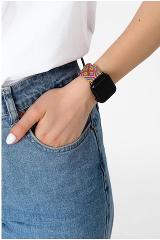 Hippi Etnich Gümüş Örgü Apple Uyumlu Watch Kordonu 42-44-45-49 Mm