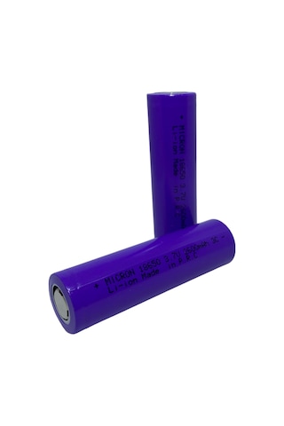 Micron INR18650E2600 2600 mAh 3.7 V 18650 Li-Ion Şarj Edilebilir Pil 2'li + Taşıma Kutusu