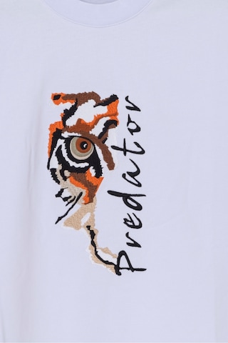 Wild Wood Garment Wild Wood "predator" Tiger Eye Streetwear Premium Kalite Oversize T-shirt Beyaz