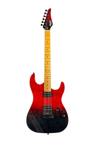 Jet Js-1000 Vulcano Hh Elektro Gitar Flamed Transparent Red
